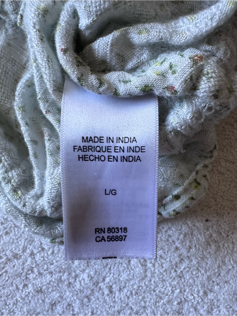 Lucky Brand Sage Green Floral Lace-Trim Button Front Blouse - Picture 9 of 13